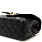 Lambskin Quilted Casino Chips Small Flap Black