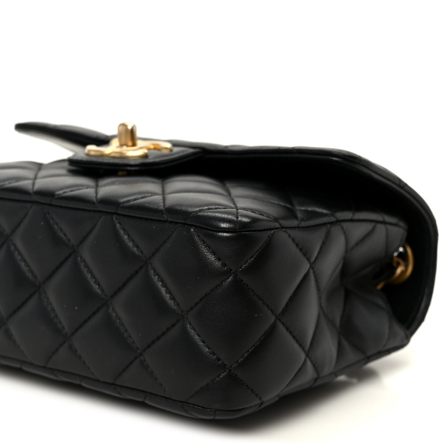 Lambskin Quilted Casino Chips Small Flap Black