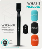 Movo WMX-HM Handheld Interview Mic Handle for Wireless Microphone Transmitters