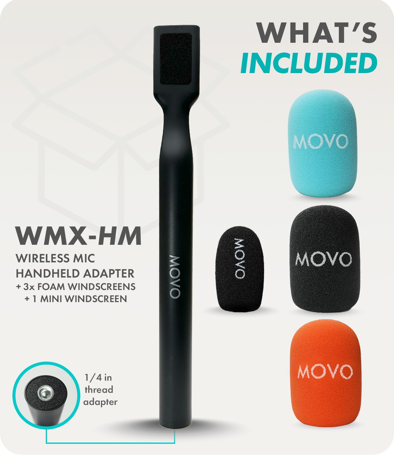 Movo WMX-HM Handheld Interview Mic Handle for Wireless Microphone Transmitters