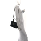 Lambskin Quilted Small Trendy CC Dual Handle Flap Bag Black