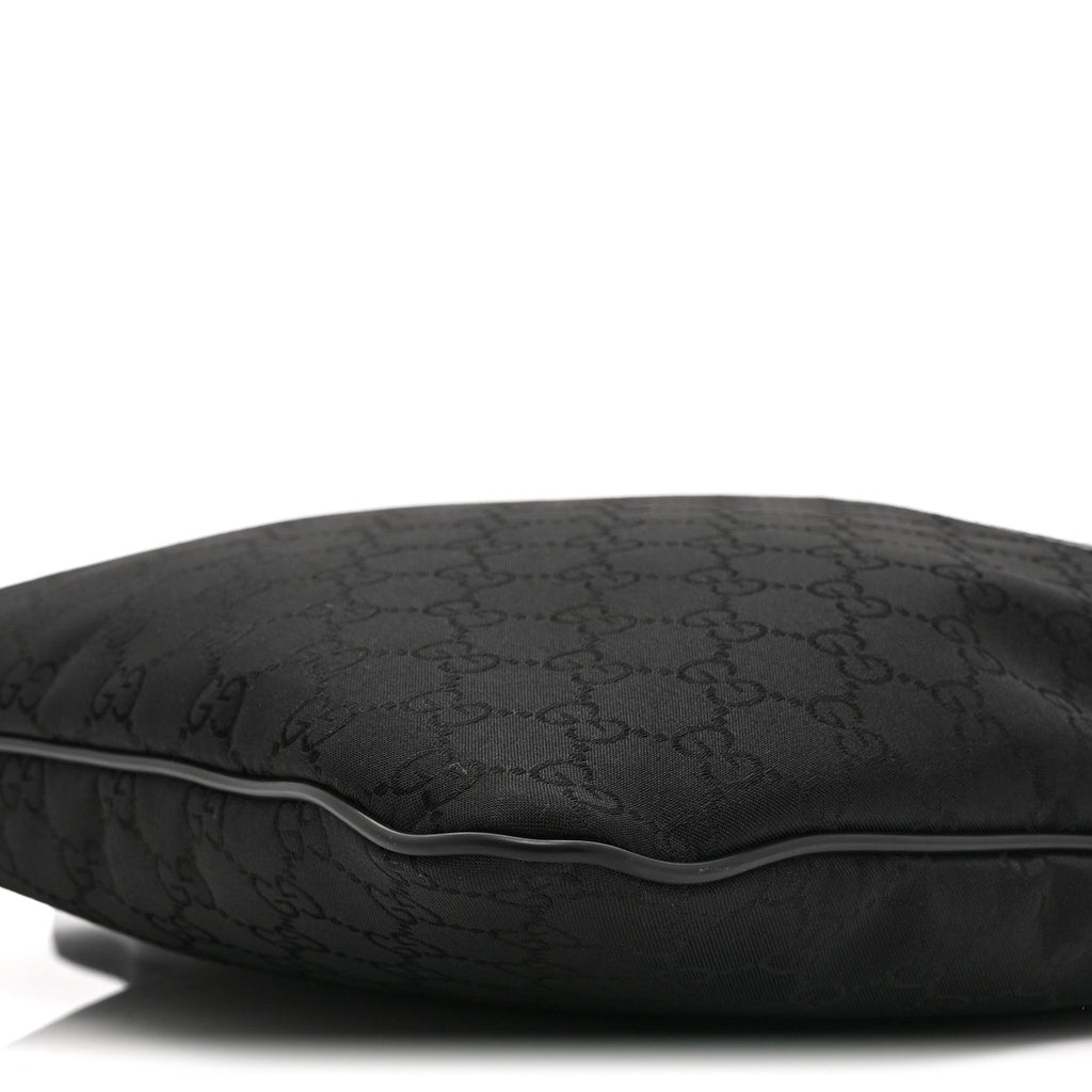 Nylon Monogram Small Flat Messenger Bag Black