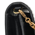 Calfskin J'Adior Wallet on Chain Pouch Black