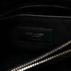 Calfskin Y Quilted Monogram Medium Loulou Chain Satchel Black