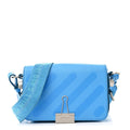 Saffiano Striped Mini Diag Binder Clip Bag Blue