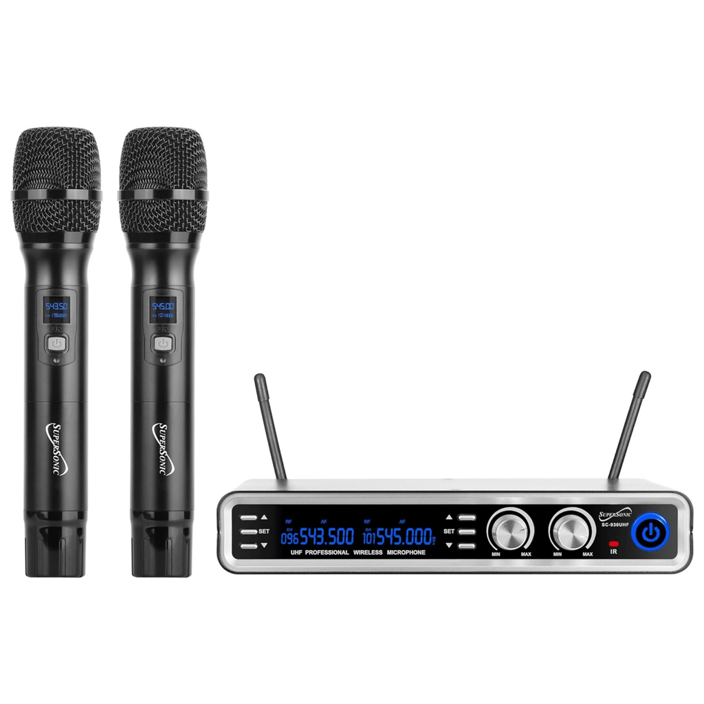 UHF Dual Channel Selectable Frequencies Professional Wireless Microphone