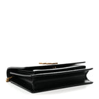 Coated Bark Calfskin Sunset Chain Wallet Black