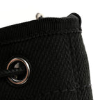 Canvas Deauville Drawstring Bucket Bag Black