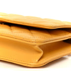 Caviar Quilted Wallet on Chain WOC Yellow