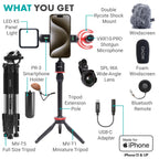 Movo iVlog1-IP Kit for iPhone15 w/ Fullsize Tripod