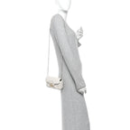 Lambskin Matelasse Mini GG Marmont Shoulder Bag White