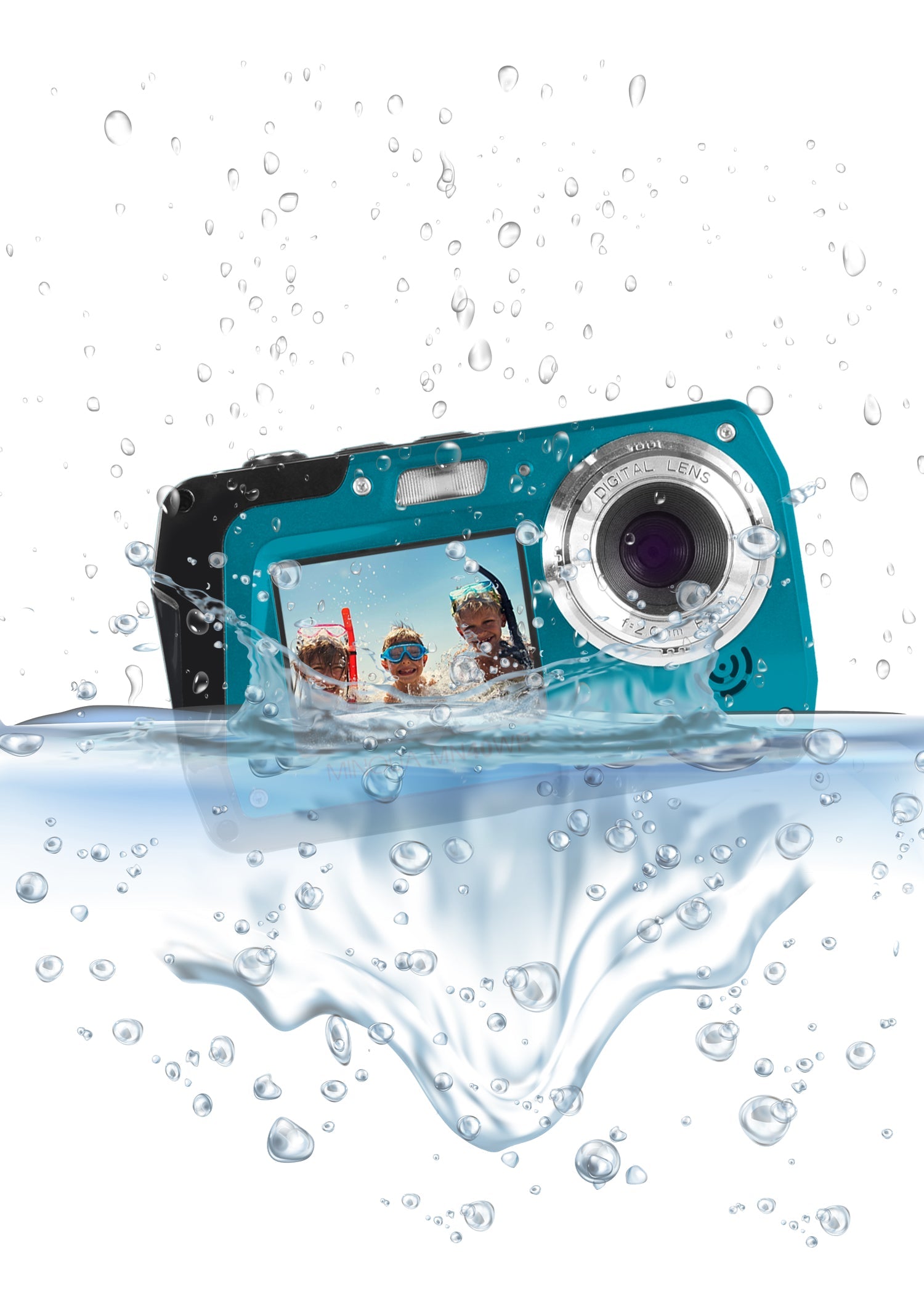 MINOLTA MN40WP 48 MP / 2.7K Quad HD Waterproof Camera w/Dual LCD (Blue)