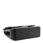 Lambskin Quilted Jumbo Double Flap Black