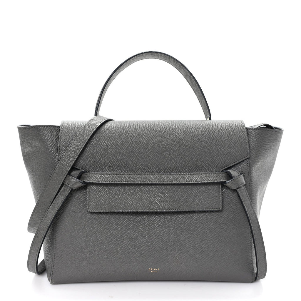 Grained Calfskin Mini Belt Bag Grey
