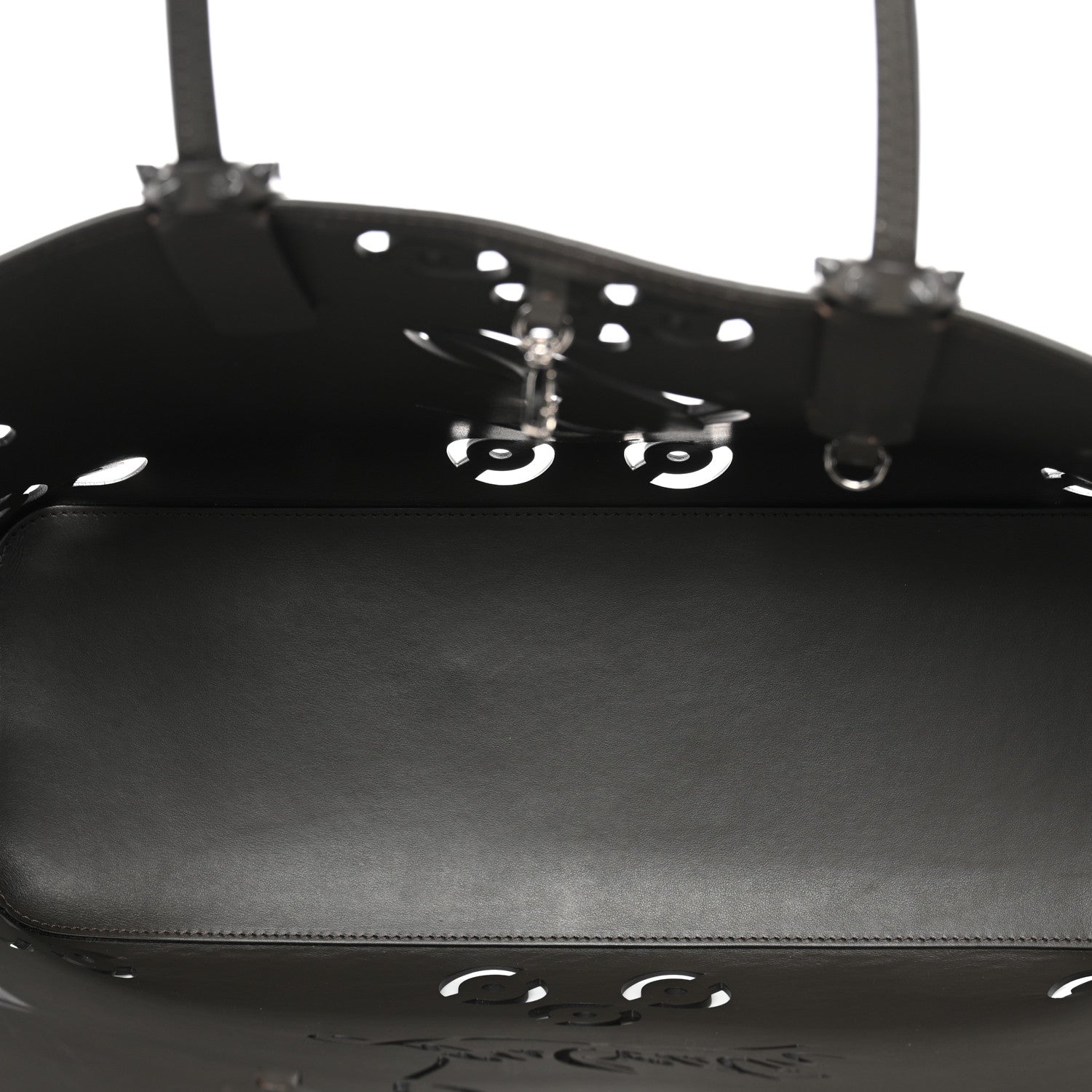 Calfskin Paris CL Logo Perforated Cabata Tote Rocket