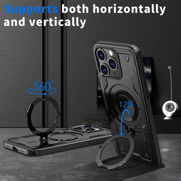 Entronix [Magnetic] Case Compatible with iPhone 16 Pro - Rugged Armor Gripstand