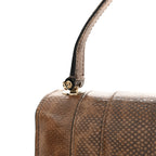 Shiny Karung Serpenti Forever Top Handle Brown