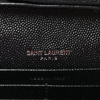 Grain De Poudre Matelasse Chevron Monogram Monochrome Chain Wallet Black