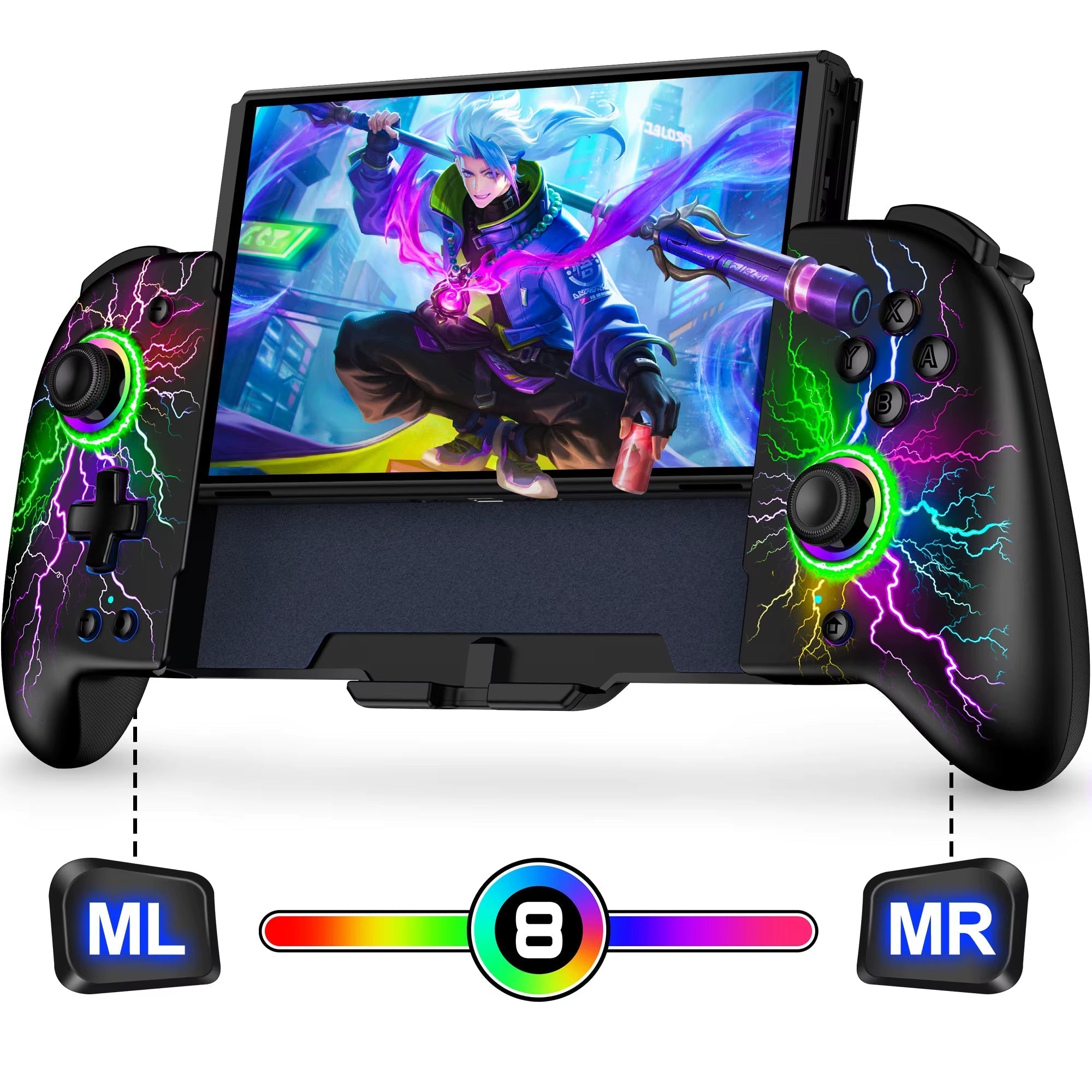 Switch Controller for Nintendo Switch and Switch OLED with Built-In 6-Axis Gyro and Ergonomic Handheld Grip