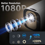HY310 Auto Focus Mini Outdoor Projector - 1080P Native 4K, 330 ANSI Lumens, Android 11, WiFi 6, Bluetooth 5.4, with Air Mouse