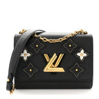 Epi Flowers Twist Shoulder Bag MM Black