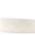 Mesh Shiny Lambskin Chain Hobo White