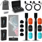 Movo WMX-2-C-DUO USB-C Dual Wireless Mics w Handle
