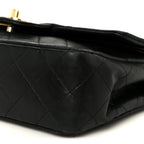 Lambskin Quilted Small Double Flap Black
