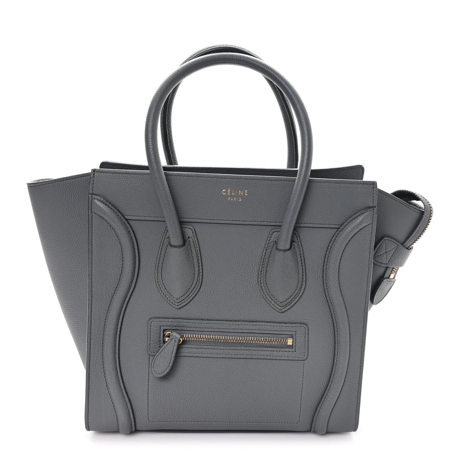 Baby Drummed Calfskin Micro Luggage Kohl