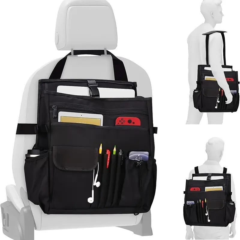 Car Front Seat Organizer | US Quality, Multi-Compartment Storage for Tablets, Laptops, Water Bottles, Fashion Glasses - Fit for All Vehicles,