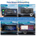 Portable Wireless CarPlay Car Stereo with 10.26" HD Touchscreen, Android Auto, Mirror Link with  Backup Camera