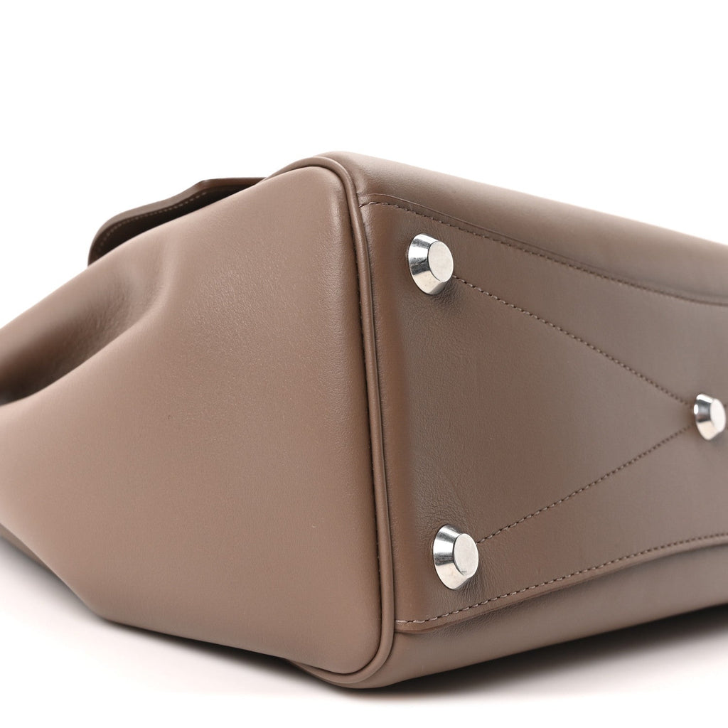 Smooth Calfskin Small Bel Air Carry All Bag Dark Taupe