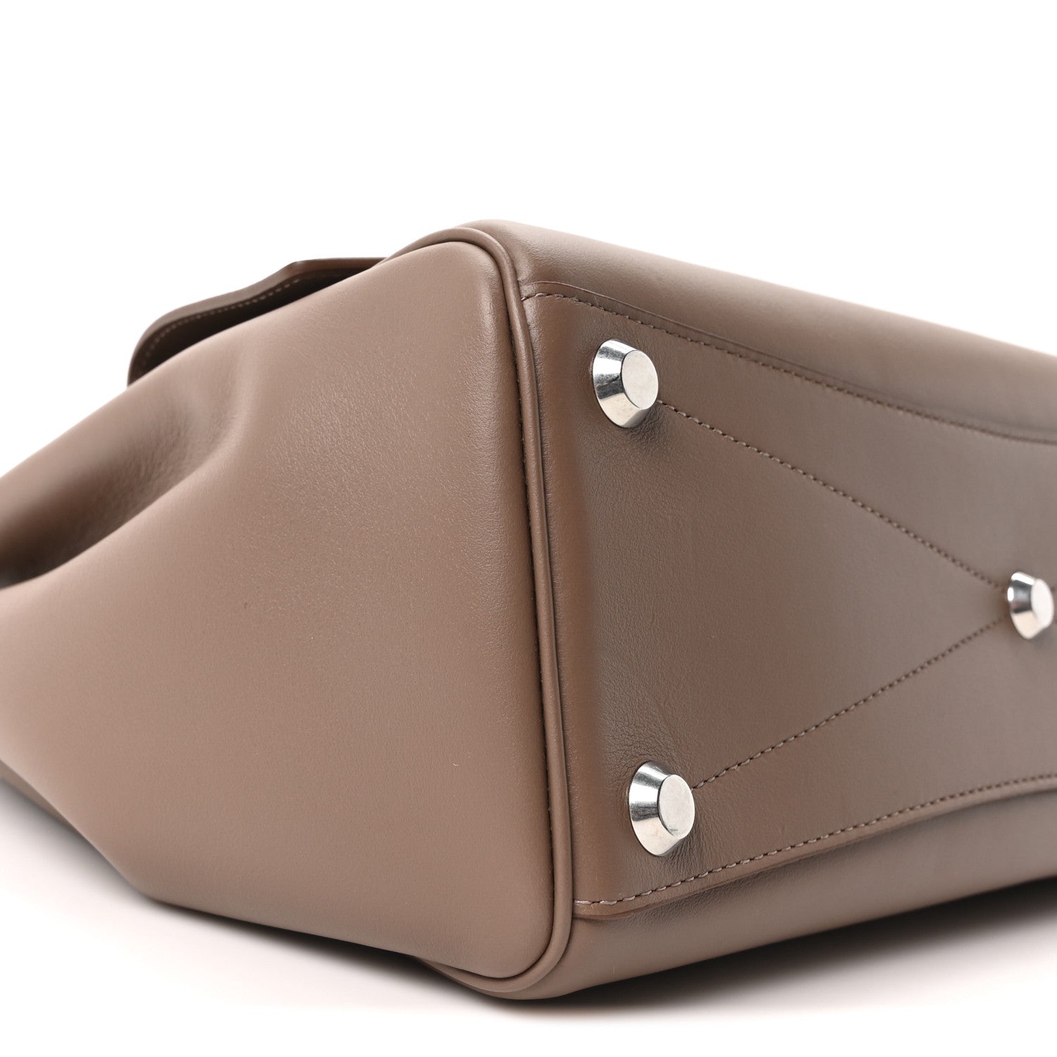 Smooth Calfskin Small Bel Air Carry All Bag Dark Taupe
