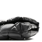 Nappa Calfskin Quilted Touch B Puffy Clutch Black