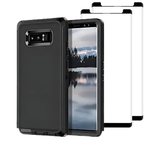 Entronix Bundle Compatible with Galaxy Note 8 - Heavy Duty Case & 2 Clear Screen Protectors