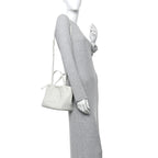 Calfskin Cuir Small Triomphe Cabas Drawstring White