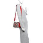 GG Supreme Monogram Apple Small Retro Interlocking G Shoulder Bag Beige Multicolor Lobster Red