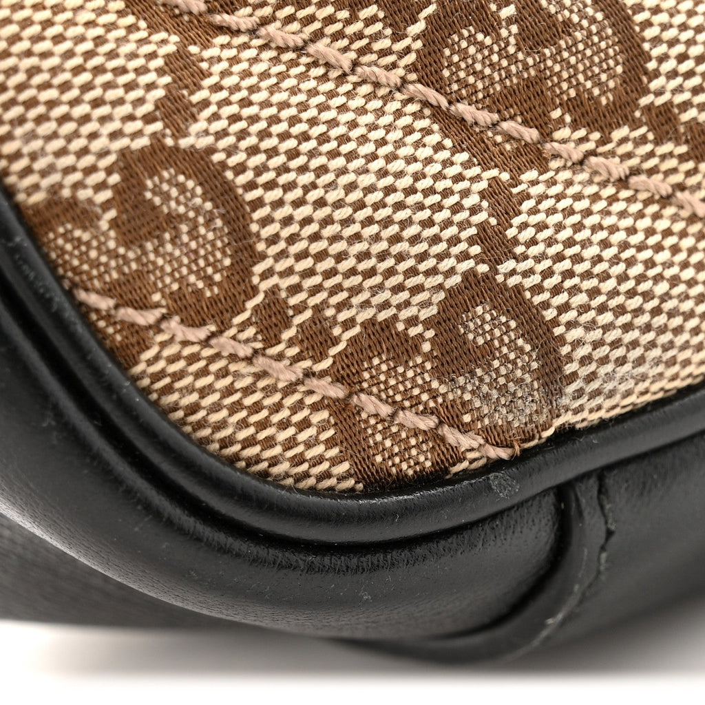 Monogram Matelasse Diagonal Small GG Marmont Shoulder Bag Beige Black