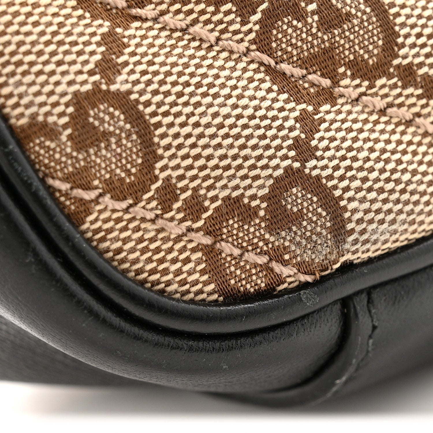Monogram Matelasse Diagonal Small GG Marmont Shoulder Bag Beige Black