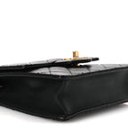Goatskin Quilted Chic Pearls Flap Black
