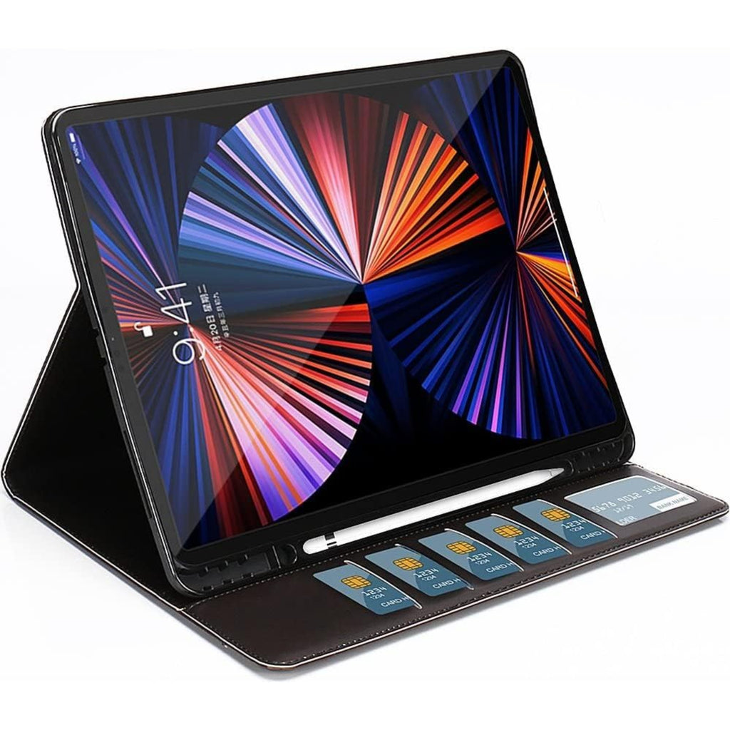 SAHARA - Black Business Folio Case with Tempered Glass Screen - iPad Pro 12.9" (4th, 5th, and 6th Generation)