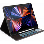 SAHARA - Black Business Folio Case with Tempered Glass Screen - iPad Pro 12.9" (4th, 5th, and 6th Generation)