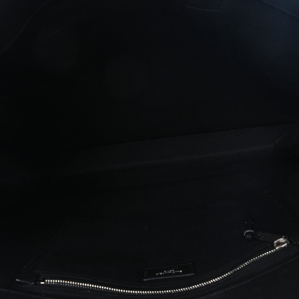 Linen Calfskin Rive Gauche Tote Black