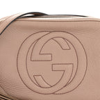 Pebbled Calfskin Small Soho Disco Bag Rose Beige