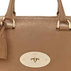 Glossy Goatskin Medium Del Rey Satchel Fudge