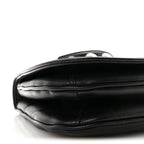 Roxy Calfskin Web Medium Studded Blondie Shoulder Flap Bag Black