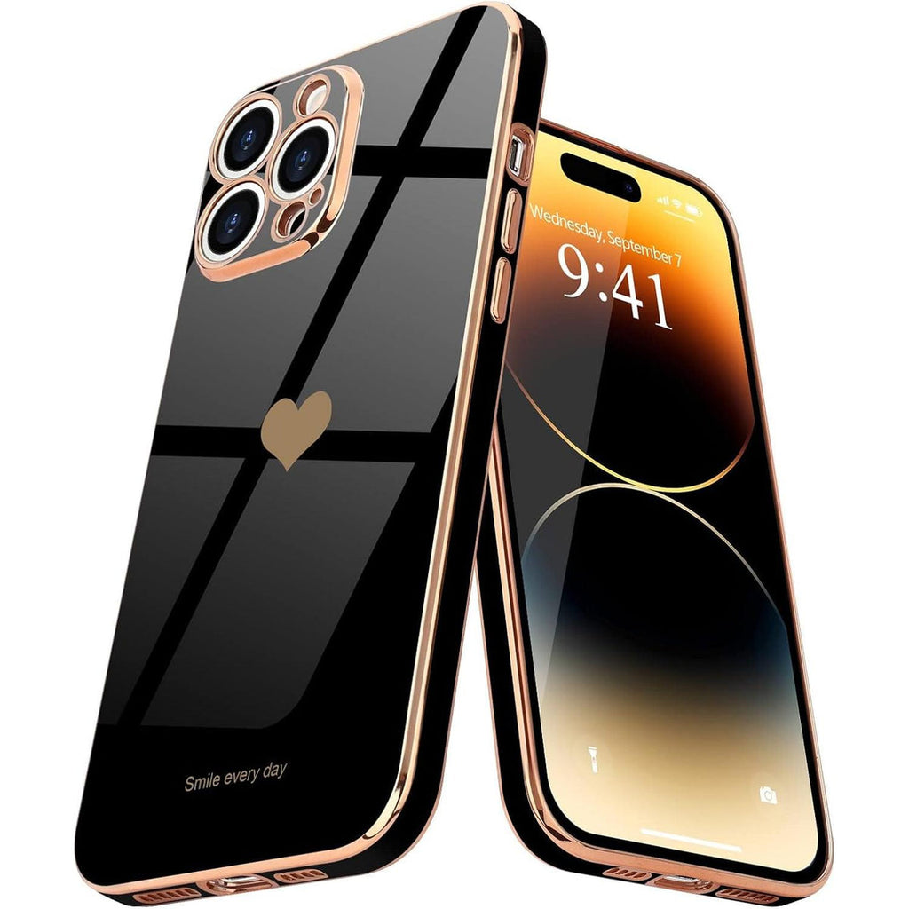 Entronix Case Compatible with iPhone 14 Pro - [Flexible] Luxury Glossy Heart