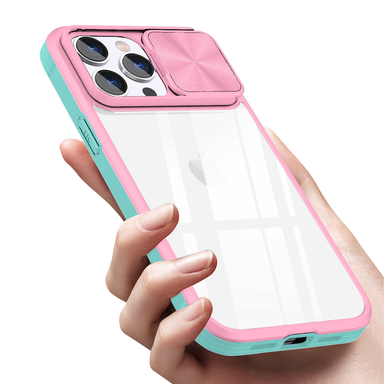 Full Protection With Mobile Phone Protective Film Slide Camera Lens Phone Case For Iphone 14 Pro In Pink