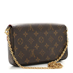 Monogram Pochette Felicie Chain Wallet Fuchsia