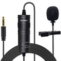 Professional Omnidirectional Lavalier Microphone 3.5mm Clip-On Lapel Mic for Smartphone DSLR Camera PC Interview Video Camcorders Audio Recorder -Condenser Mic Only